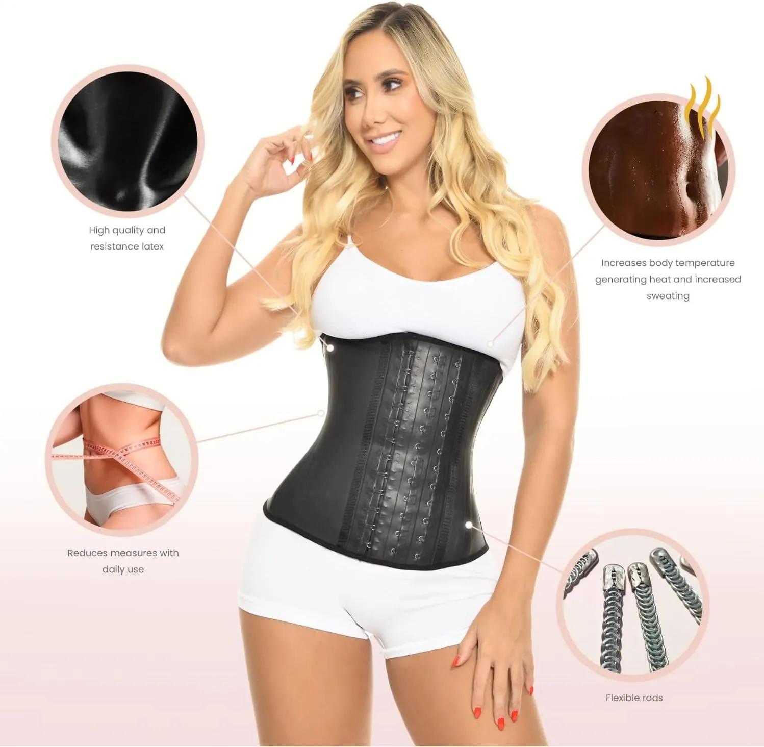 Waist Trainers for Women Belly Fat | Colombian Latex Workout Shapewear | Adjustable Waist Snatcher