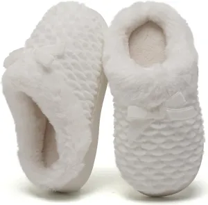 WateLves Girls Slippers Kids Slip On Winter House Shoes Anti-Slip Soft Coral Fleece Slipper for Indoor & Outdoor