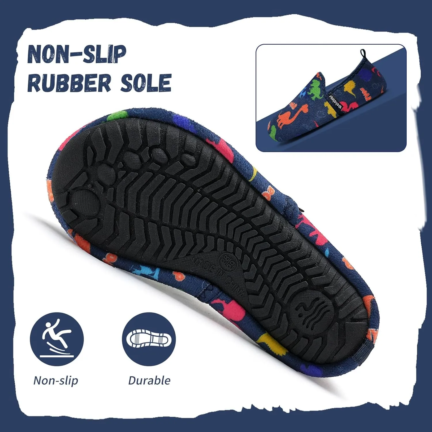 WateLves Kids Toddler Slippers Girls Boys Slip on House Shoes Lightweight Anti Slip Sock Slippers Winter Indoor Outdoor Walking Shoes