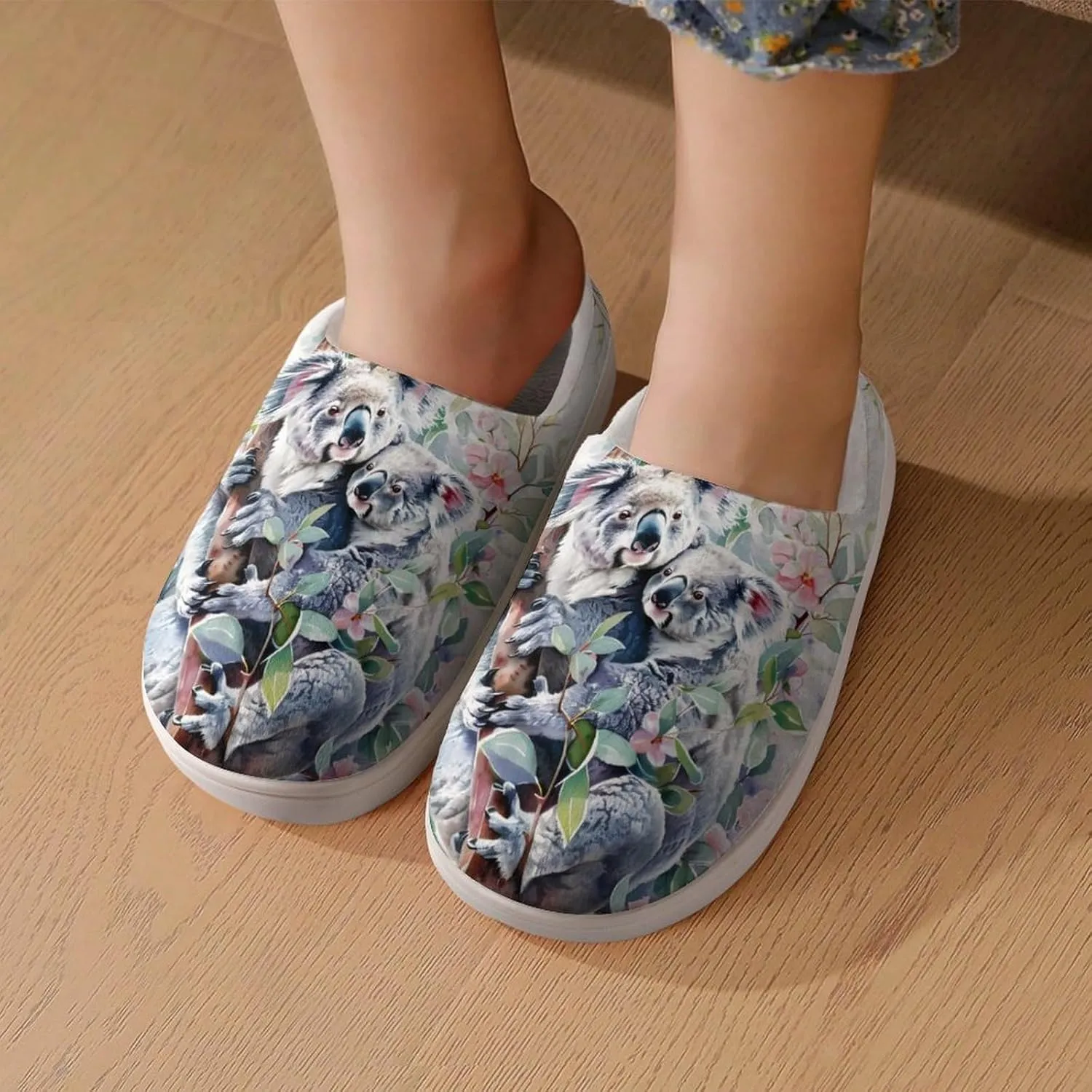 Watercolor Koala Cute Cotton Slippers Anti-slip House Shoe Slipper Indoor Outdoor