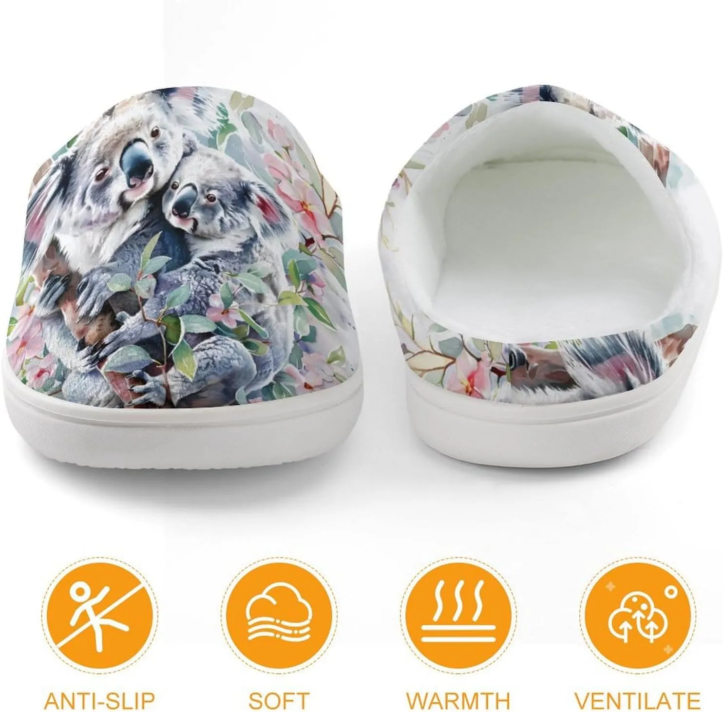 Watercolor Koala Cute Cotton Slippers Anti-slip House Shoe Slipper Indoor Outdoor