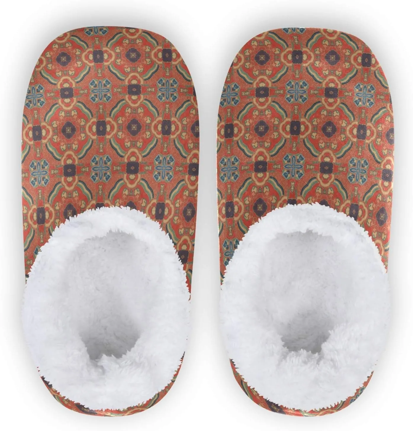 Winter House Slippers for Women/Men with Flowers Bouquets Element Cozy Fleece Slippers