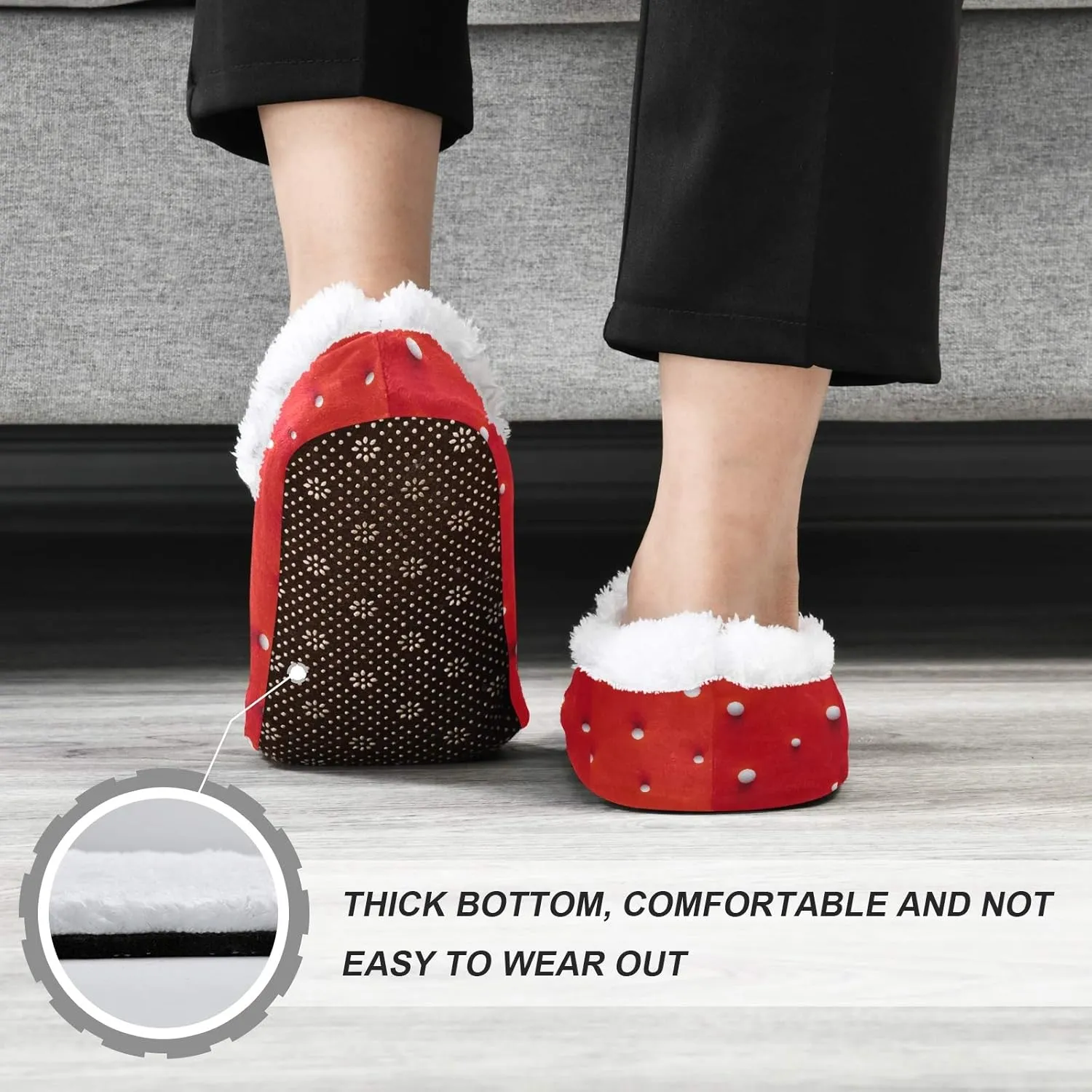 Winter House Slippers for Women/Men with Red And Yellow Autumn Maple Leaves Element Cozy Fleece Slippers