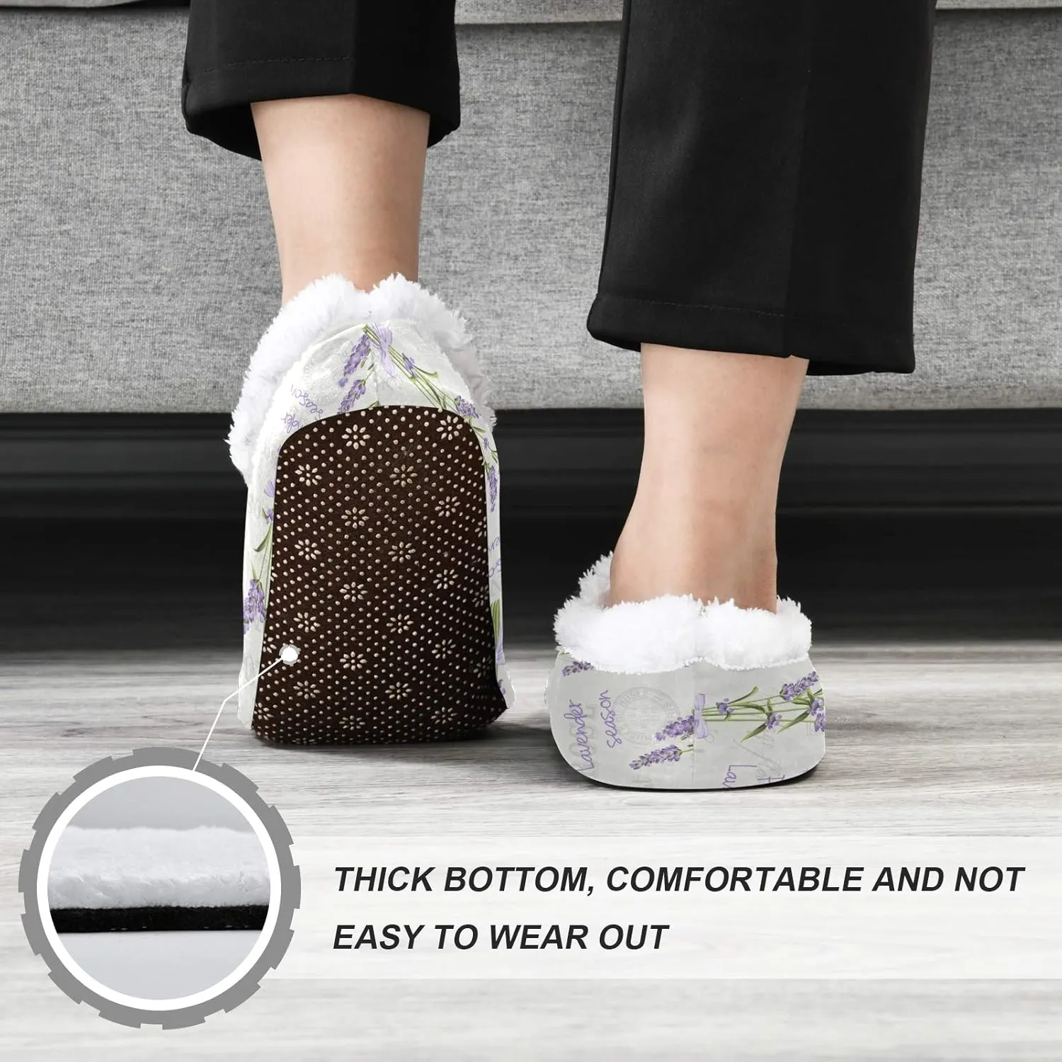 Winter House Slippers for Women/Men with Seamless Pattern With Cute Teeth Element Cozy Fleece Slippers