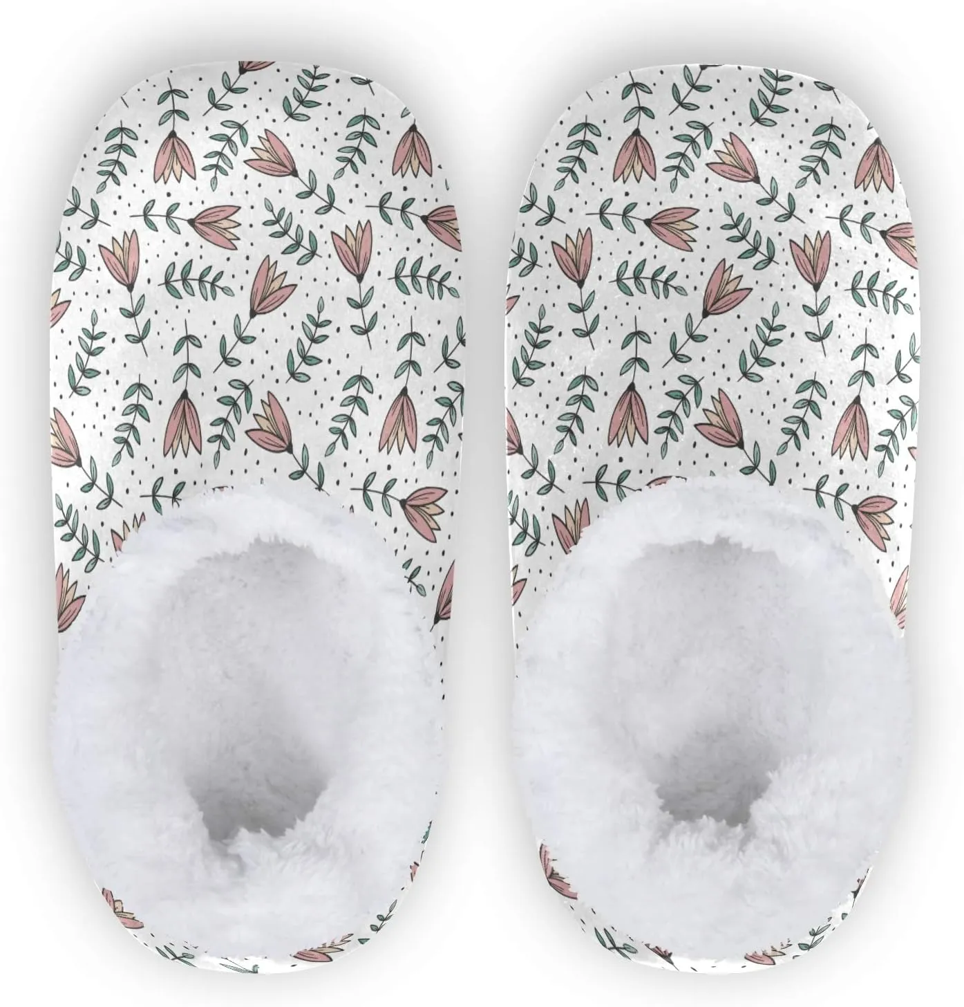Winter House Slippers for Women/Men with Starry Sky Element Cozy Fleece Slippers