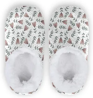 Winter House Slippers for Women/Men with Starry Sky Element Cozy Fleece Slippers