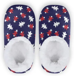 Winter House Slippers for Women/Men with Tropical Jungle Palm Leaves Element Cozy Fleece Slippers