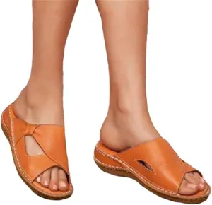 Women Casual Summer Daily Comfy Slip On Sandals, Womens Sandals with Arch Support, Comfy Sandals for Women