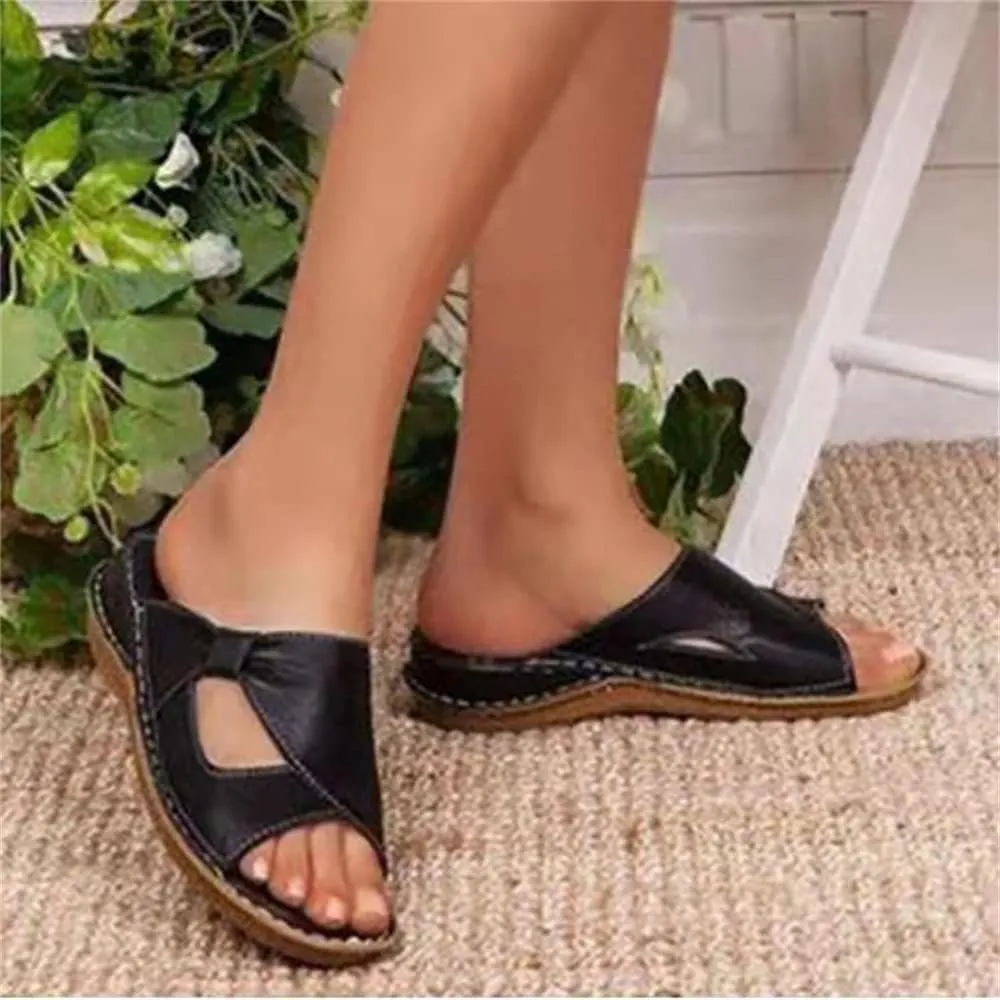 Women Casual Summer Daily Comfy Slip On Sandals, Womens Sandals with Arch Support, Comfy Sandals for Women