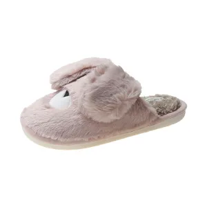 Women Cottom House Slippers Plush Faux Fur Slide Slippers 22S18