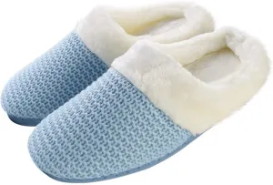 Women Cozy Memory Foam Knit Bedroom Indoor Comfy House Home Slip On Slippers Footwear