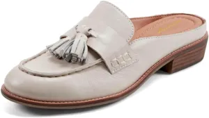 Women Flat Tassel Mules Closed Round Toe Slip On Fringe Loafers Backless 1 Inch Low Chunky Stacked Heeled Sandals Suede Metallic Slip-Ons Clogs Comfy Slide Slippers Daily Casual 4-11 M US