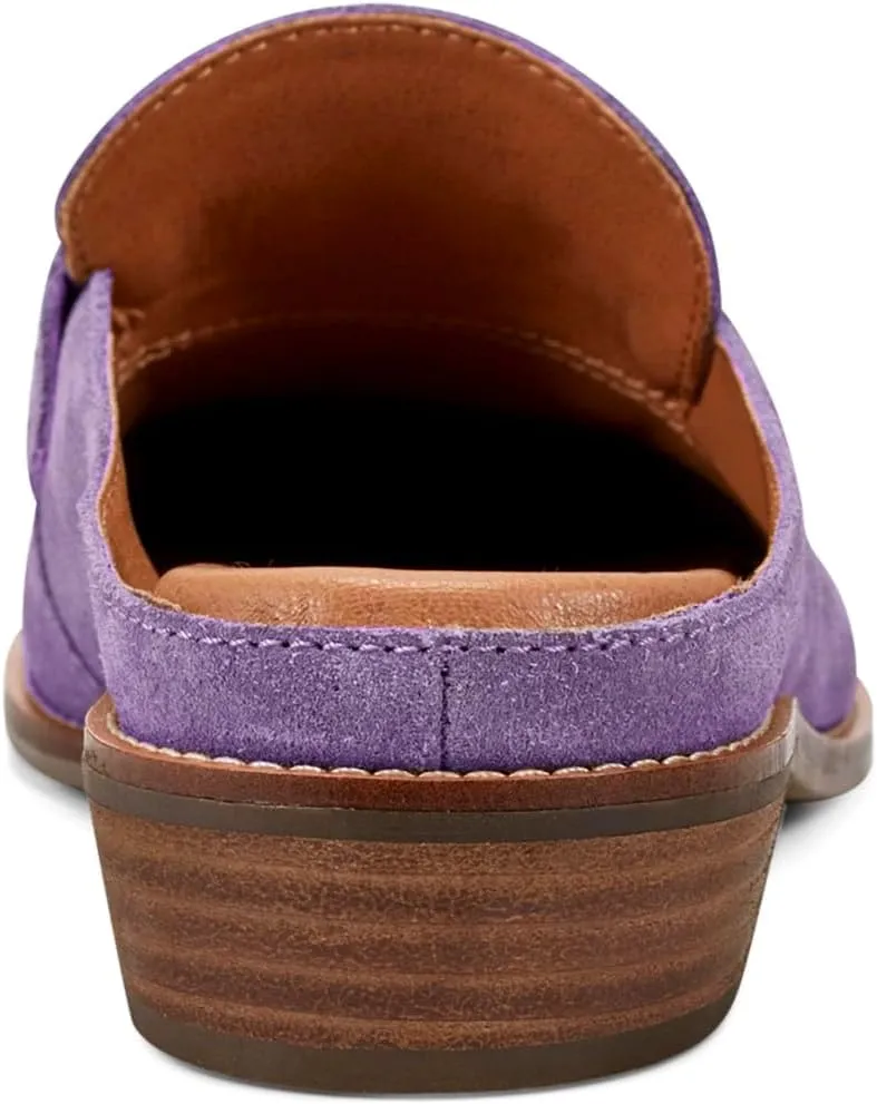 Women Flat Tassel Mules Closed Round Toe Slip On Fringe Loafers Backless 1 Inch Low Chunky Stacked Heeled Sandals Suede Metallic Slip-Ons Clogs Comfy Slide Slippers Daily Casual 4-11 M US