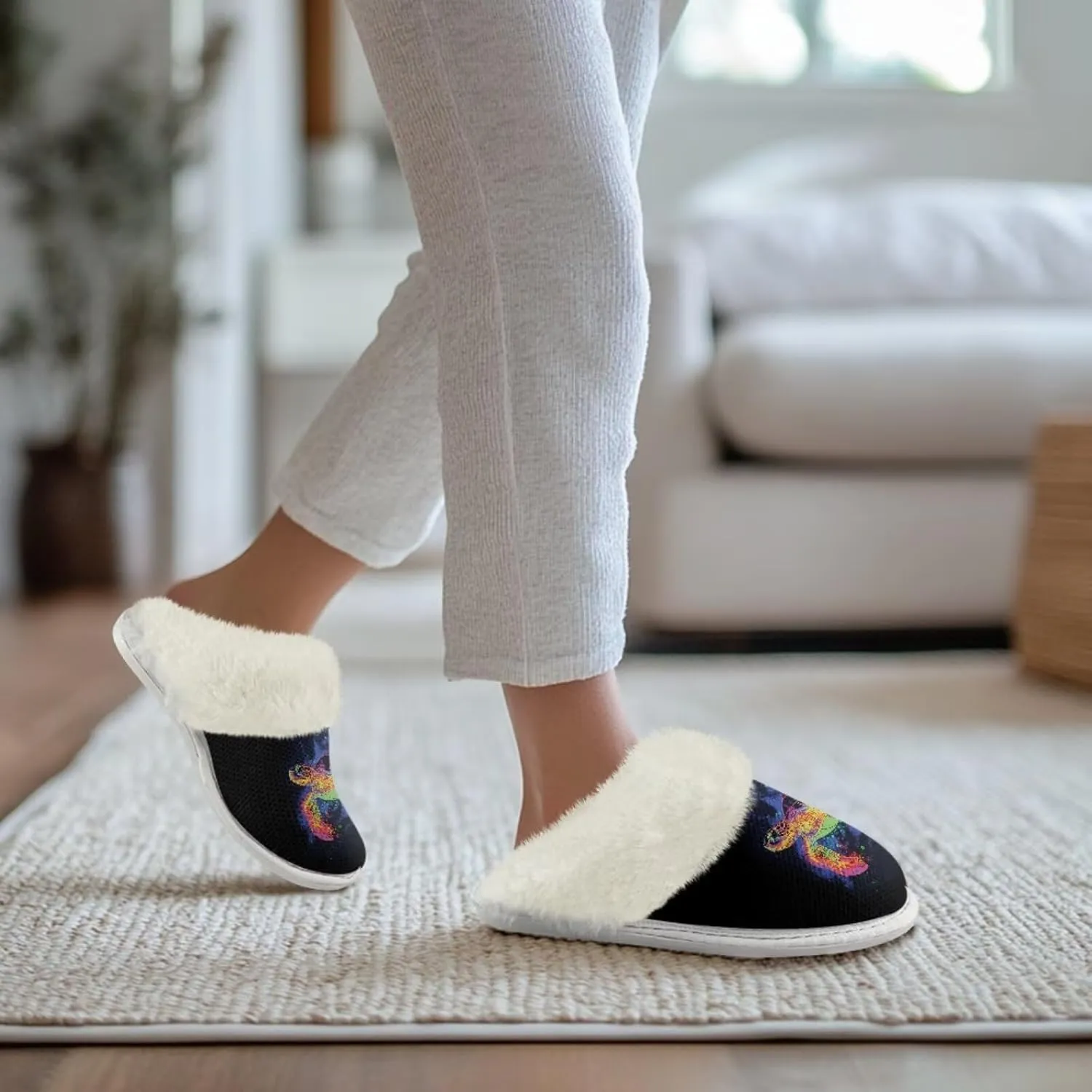 Women Men Slipper Fuzzy Slippers Lightweight House Slipper Non-slip Casual Slippers Indoor Shoes