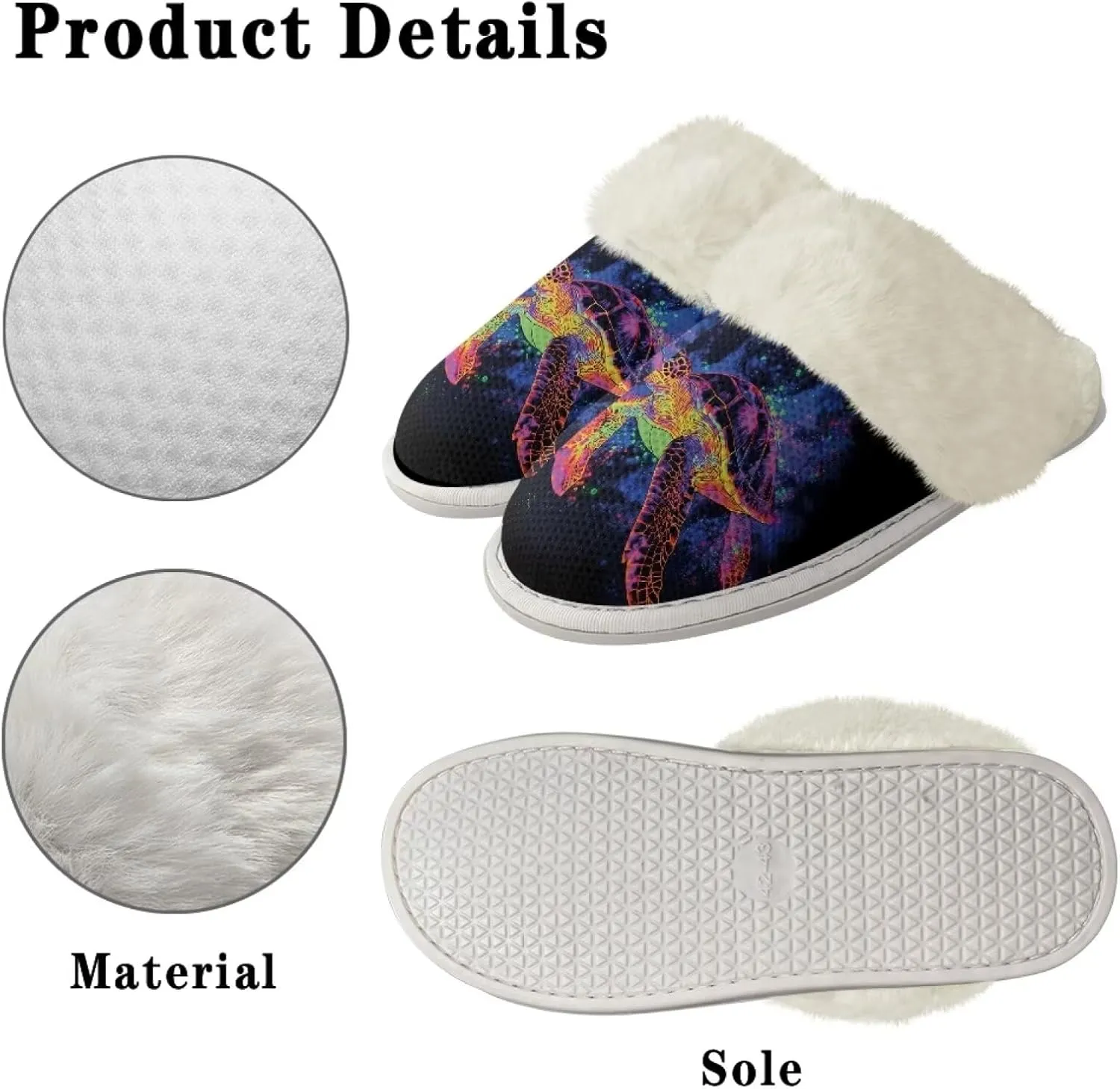 Women Men Slipper Fuzzy Slippers Lightweight House Slipper Non-slip Casual Slippers Indoor Shoes
