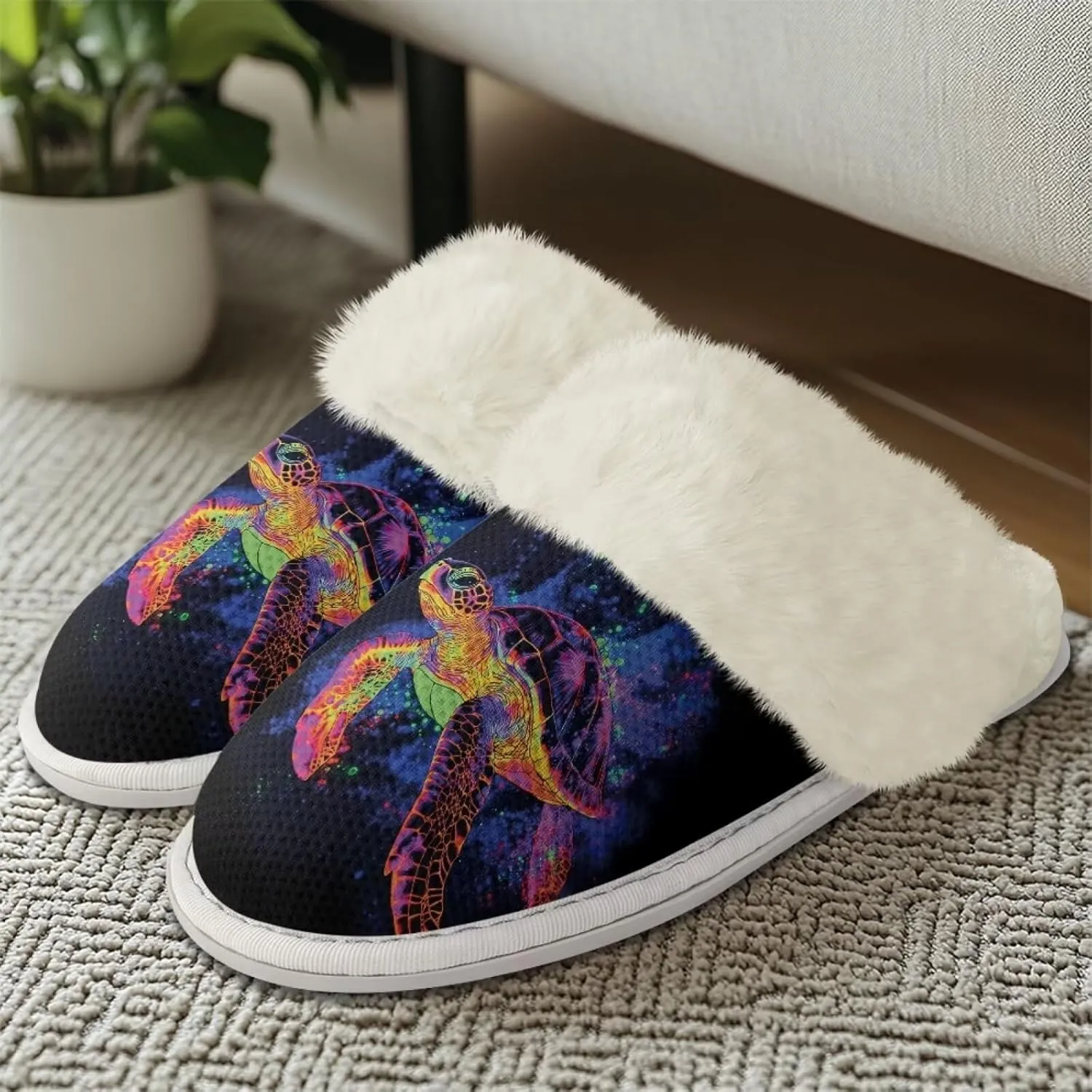 Women Men Slipper Fuzzy Slippers Lightweight House Slipper Non-slip Casual Slippers Indoor Shoes