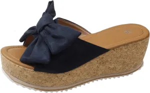 Women Platform Beach Slippers Wedge Heel Flip Flops Shoes Sandals Wide Width Slip On Peep Toe with Bow Non-Slip Summer Slingback Slipper Vacation Travel Outdoor Going Out Flip Flops