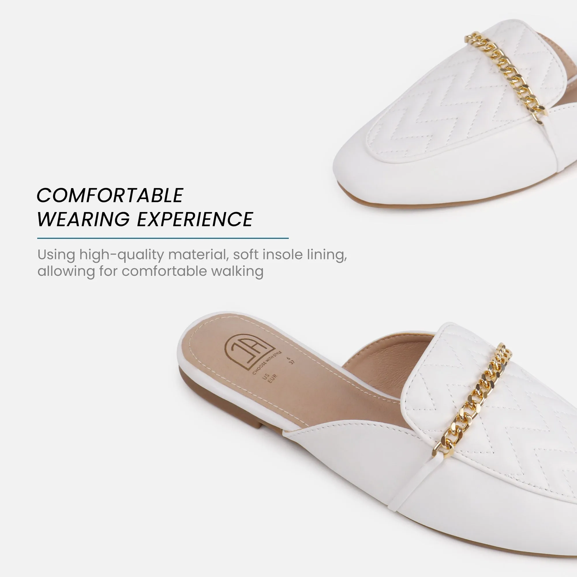 Women Slip on Flat Mule Backless