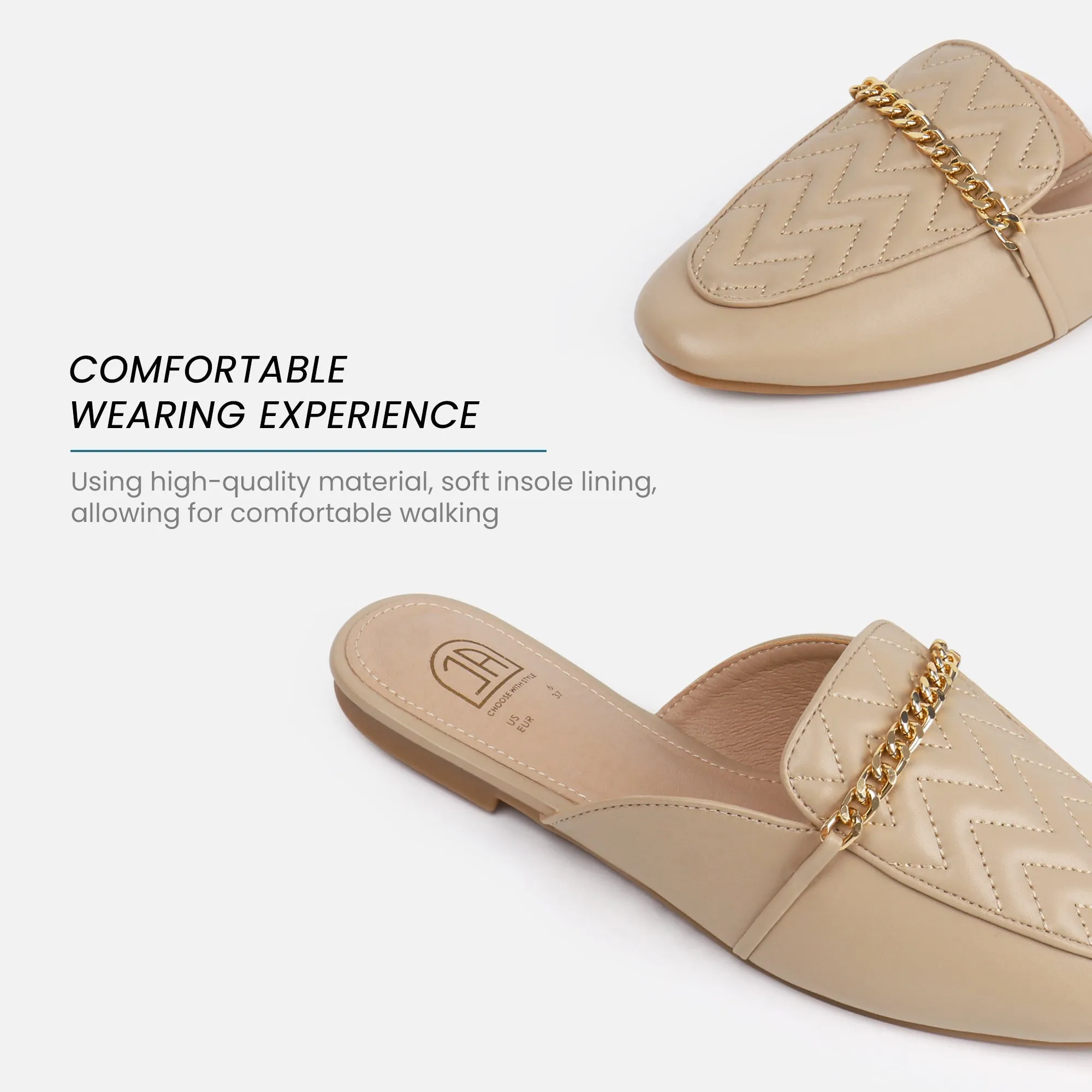 Women Slip on Flat Mule Backless