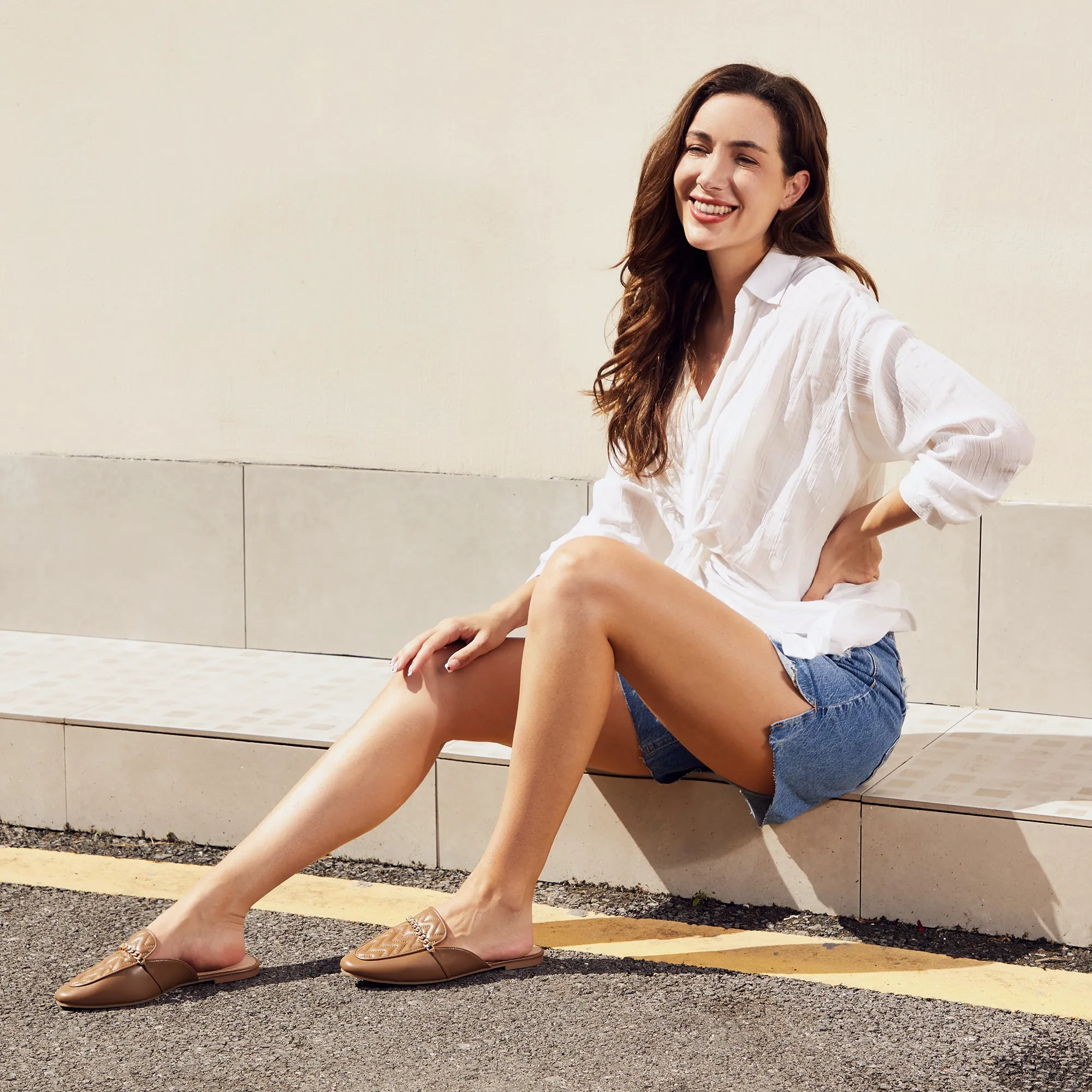Women Slip on Flat Mule Backless