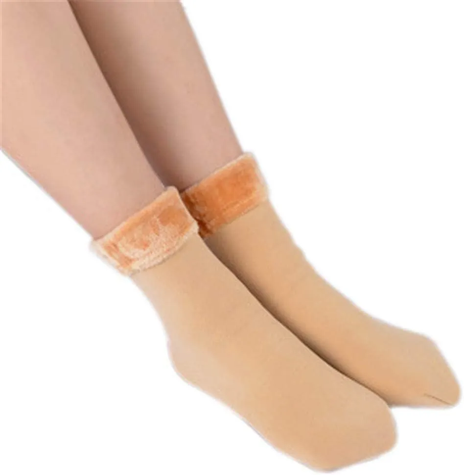 Women Winter Warm Socks - Thermal Wool Cashmere Socks Fleece Lined Velvet Boots Socks