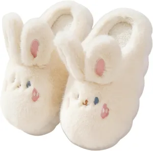 Women's & Men's Warm Plush Rabbit Slippers - Adult Cotton Indoor Non-Slip Home Thick Bottom Slippers for Winter Warmth