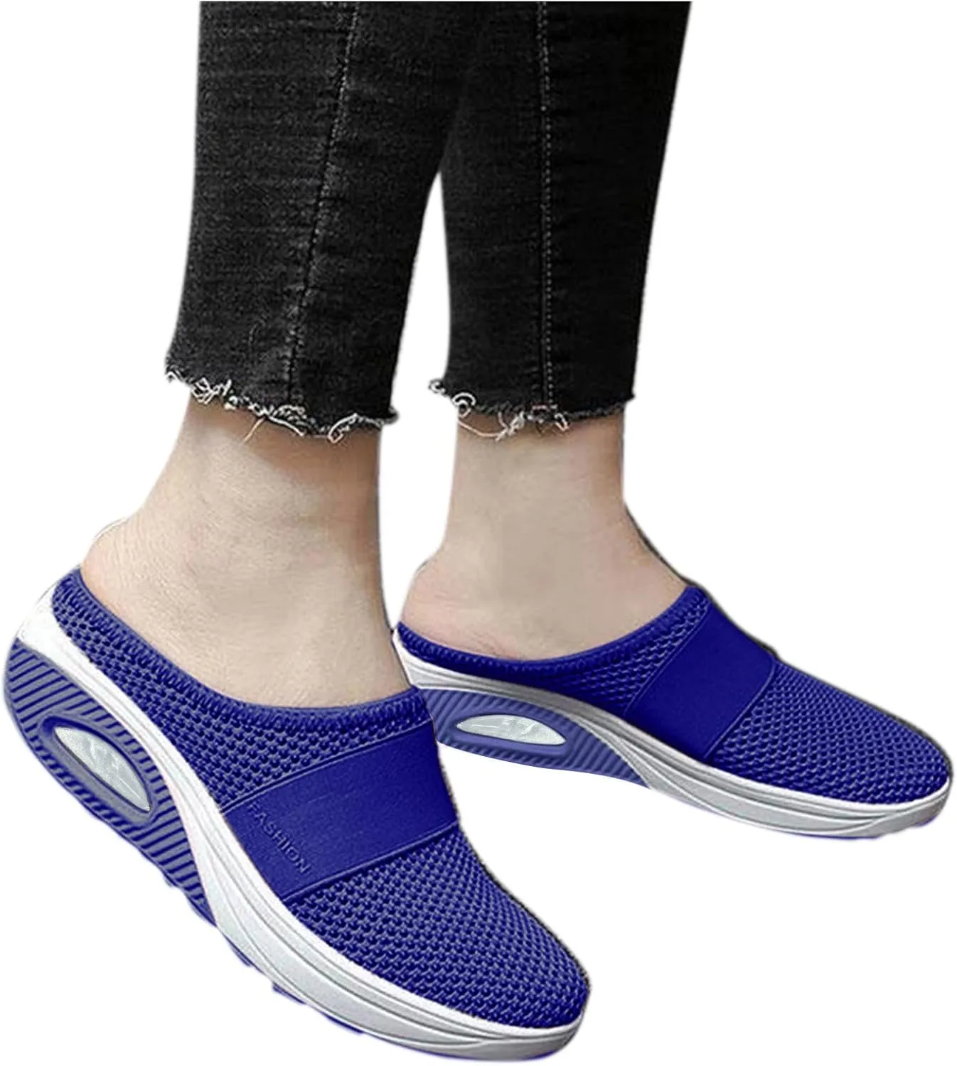 Women's Backless Walking Sneakers Summer Slip-on Walking Shoes Women Fashion Casual Shoes Slip On Walking Sneakers Steel Toe Tennis Shoe Loafers Dress Shoe
