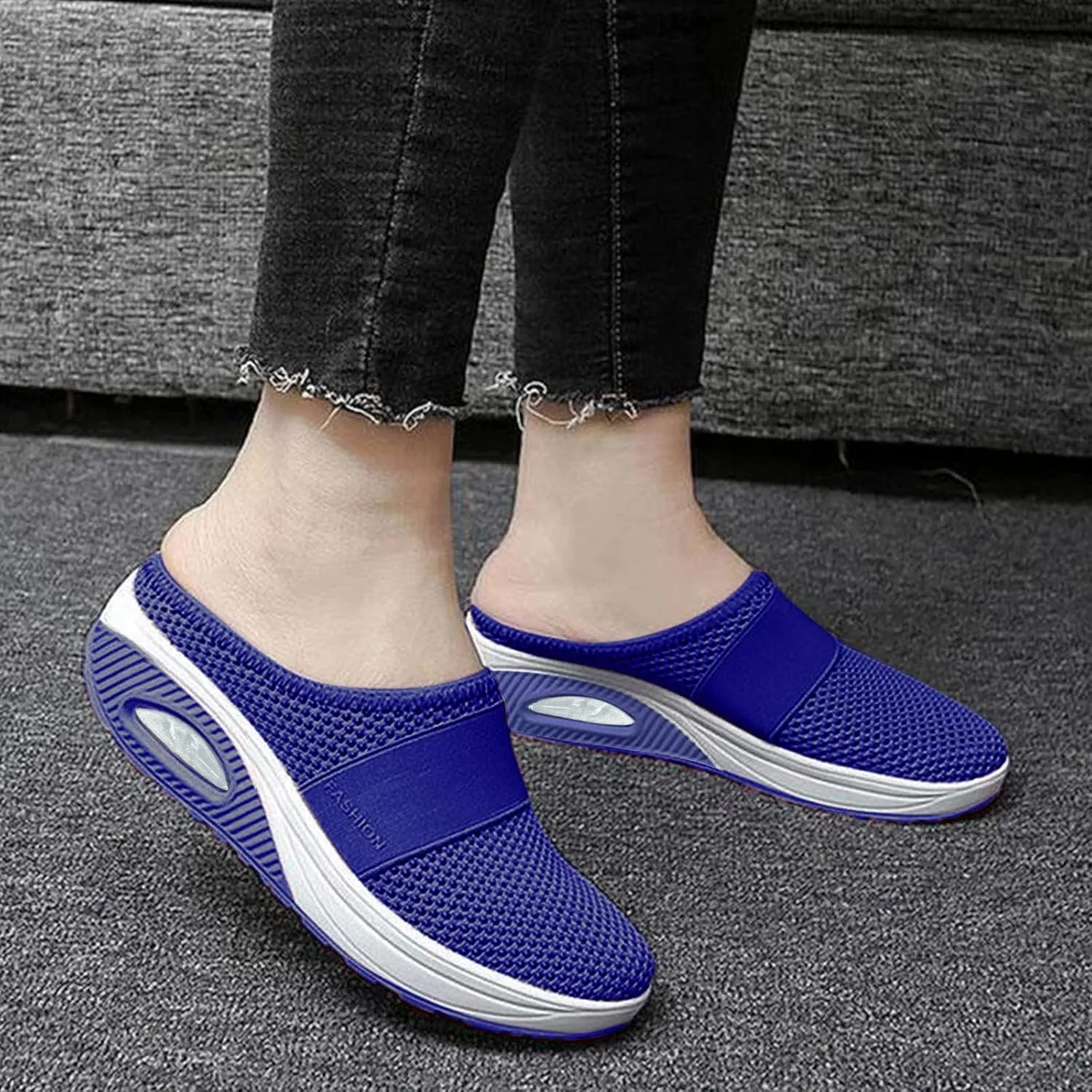 Women's Backless Walking Sneakers Summer Slip-on Walking Shoes Women Fashion Casual Shoes Slip On Walking Sneakers Steel Toe Tennis Shoe Loafers Dress Shoe