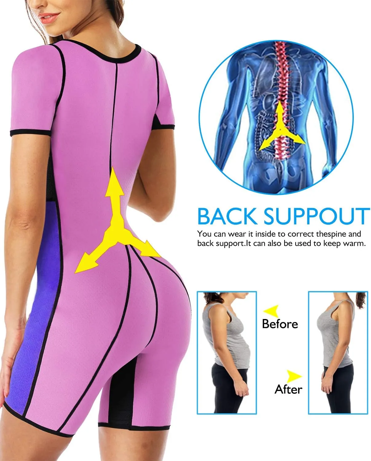 Women's Body Shaper Sauna Vest Suit Sweat Waist Trainer Workout Tank Top Fitness Neoprene Shirt Running