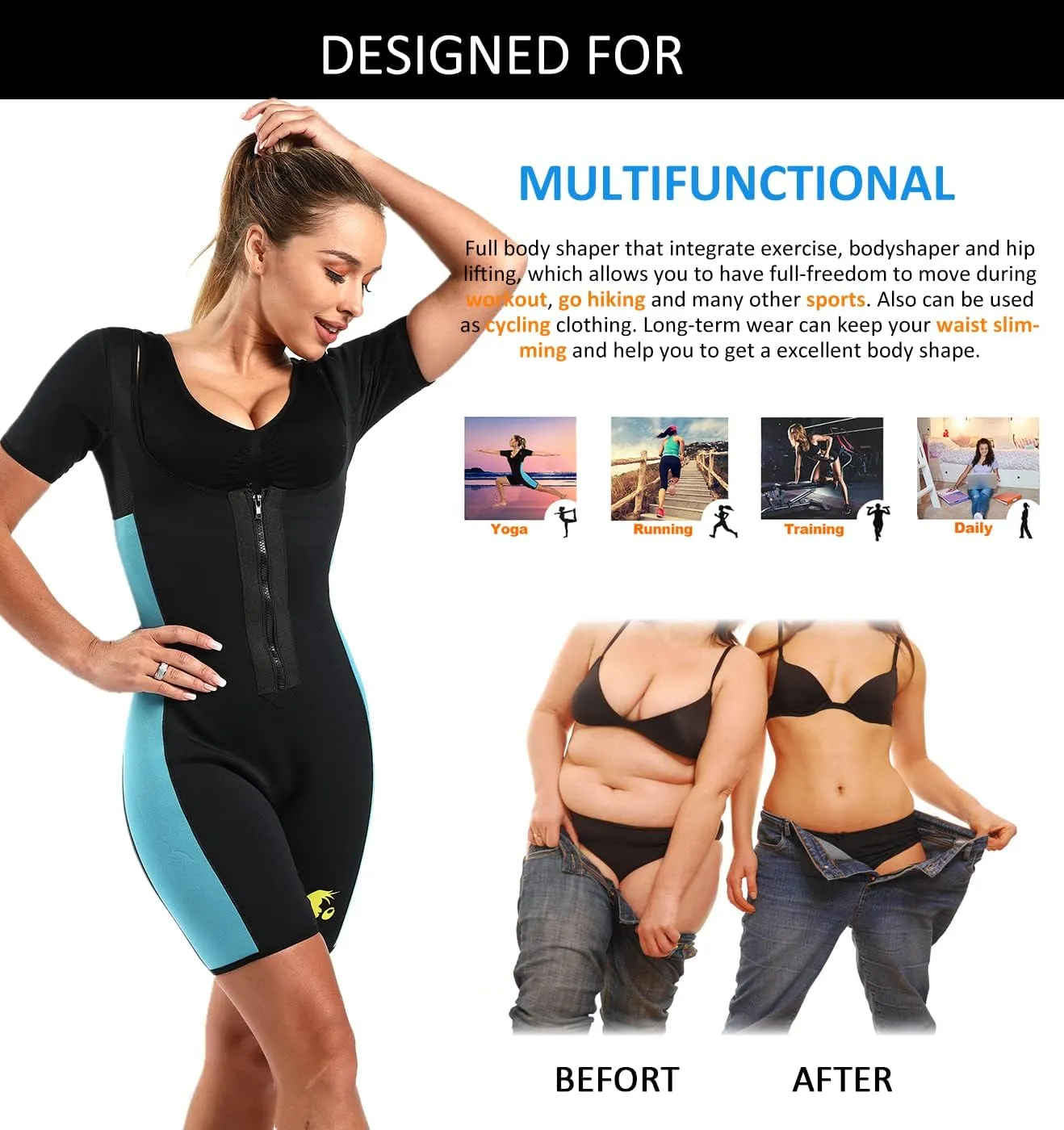 Women's Body Shaper Sauna Vest Suit Sweat Waist Trainer Workout Tank Top Fitness Neoprene Shirt Running