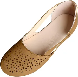 Women's Breathable Wedge Sandals Round Head Closed Toe Hollow Out Slip-on Stretchy Low Heel Sandals Comfortable Summer Outdoor Walking Shoes