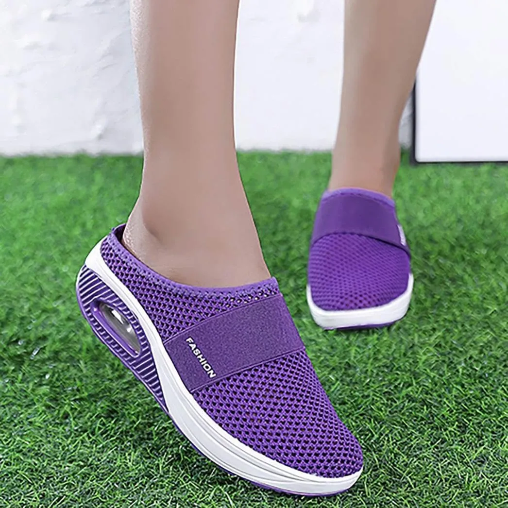 Womens Clogs and Mules Wide Width Slip On Closed Toe Mesh Arch Support Casual Summer Spring Ladies Shoes for Garden
