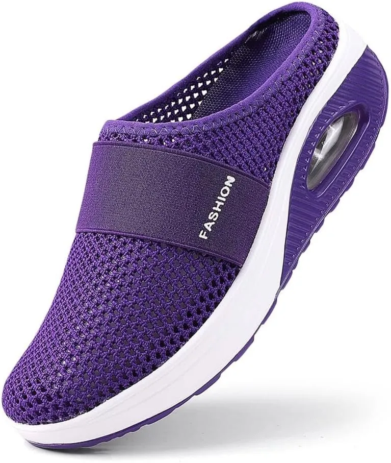 Womens Clogs and Mules Wide Width Slip On Closed Toe Mesh Arch Support Casual Summer Spring Ladies Shoes for Garden