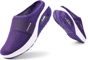 Womens Clogs and Mules Wide Width Slip On Closed Toe Mesh Arch Support Casual Summer Spring Ladies Shoes for Garden