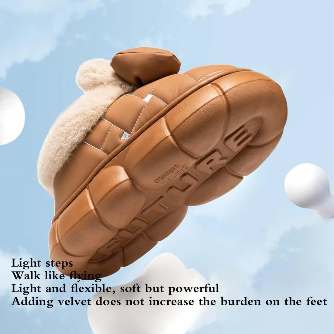 Women's Cute Bowknot Design Plush Lined SlipperBoots,Winter Warm Anti-Skid Waterproof Thick Sole House Bow Slippers for Women (Black,7.5-8.5)