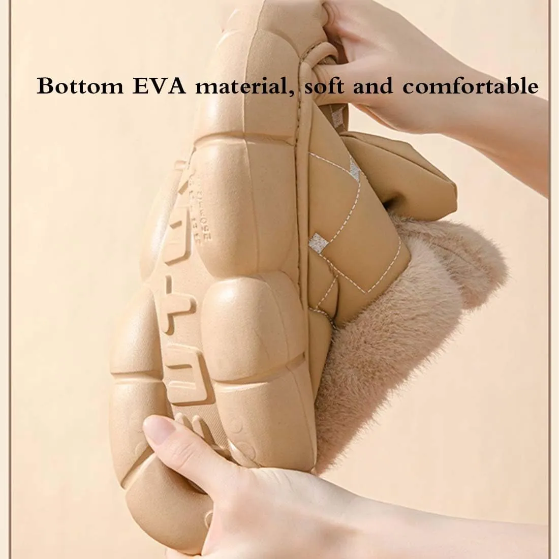 Women's Cute Bowknot Design Plush Lined SlipperBoots,Winter Warm Anti-Skid Waterproof Thick Sole House Bow Slippers for Women (Black,7.5-8.5)