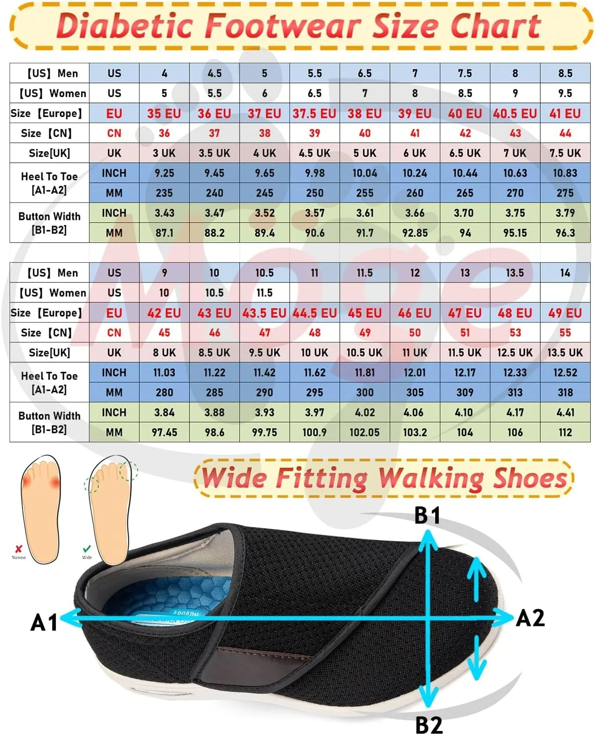 Womens Diabetic Sandals for Men Wide Width with Arch Support, Men Diabetic Sandals Adjustable Diabetic Shoes for Men 80-D Memory Foam Diabetic Slipper