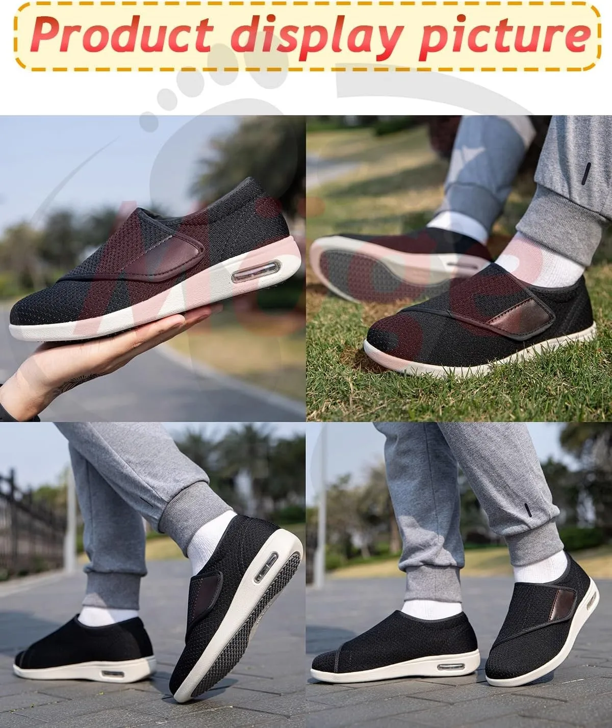 Womens Diabetic Sandals for Men Wide Width with Arch Support, Men Diabetic Sandals Adjustable Diabetic Shoes for Men 80-D Memory Foam Diabetic Slipper