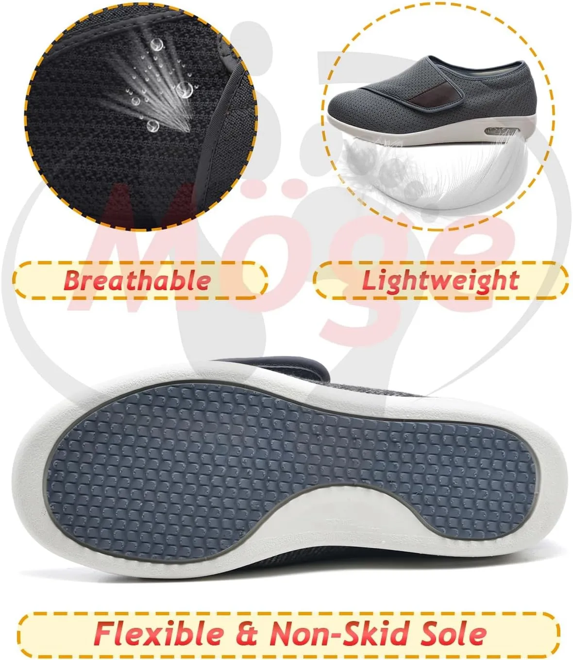 Womens Diabetic Sandals for Men Wide Width with Arch Support, Men Diabetic Sandals Adjustable Diabetic Shoes for Men 80-D Memory Foam Diabetic Slipper