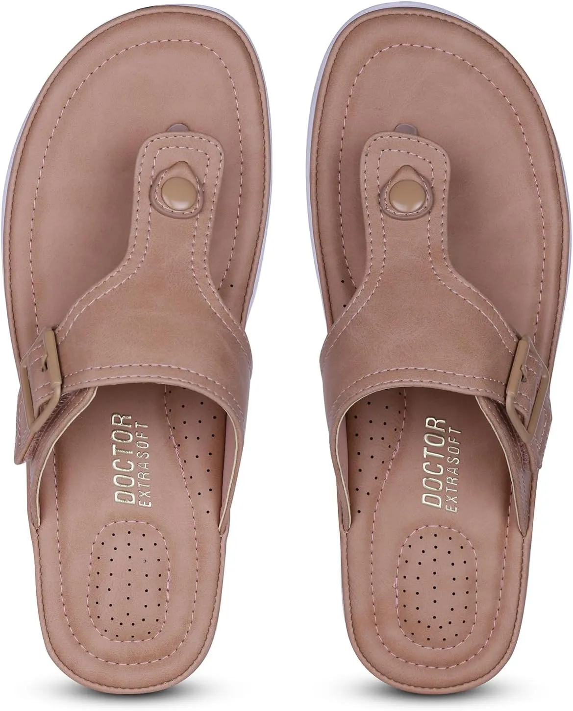 Womens Flat Memory Foam Slippers/Flip-Flops Fashion Stylish Casual Comfortable Diabetic Orthopedic Lightweight Synthetic Slip-on Sandals with Adjustable Buckle for Girls/Ladies D-630