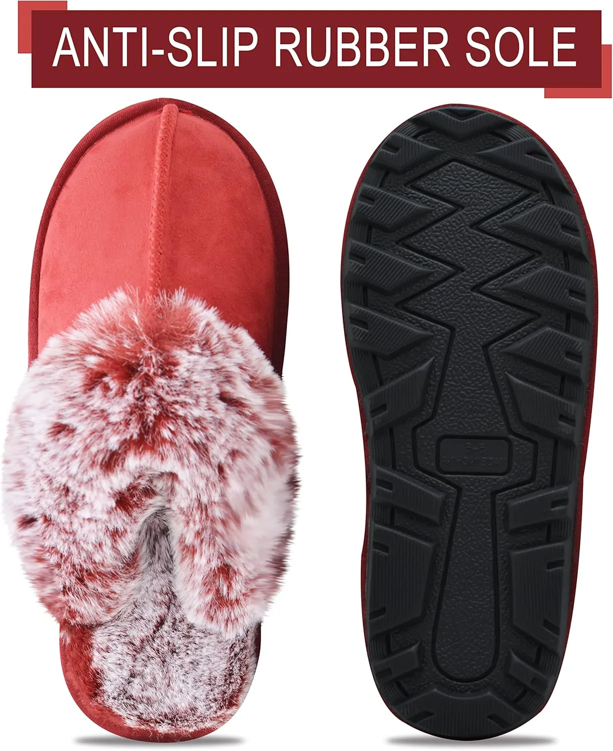 Women's Fuzzy Autumn Winter Plush Purple Solid Faux Fur Slippers