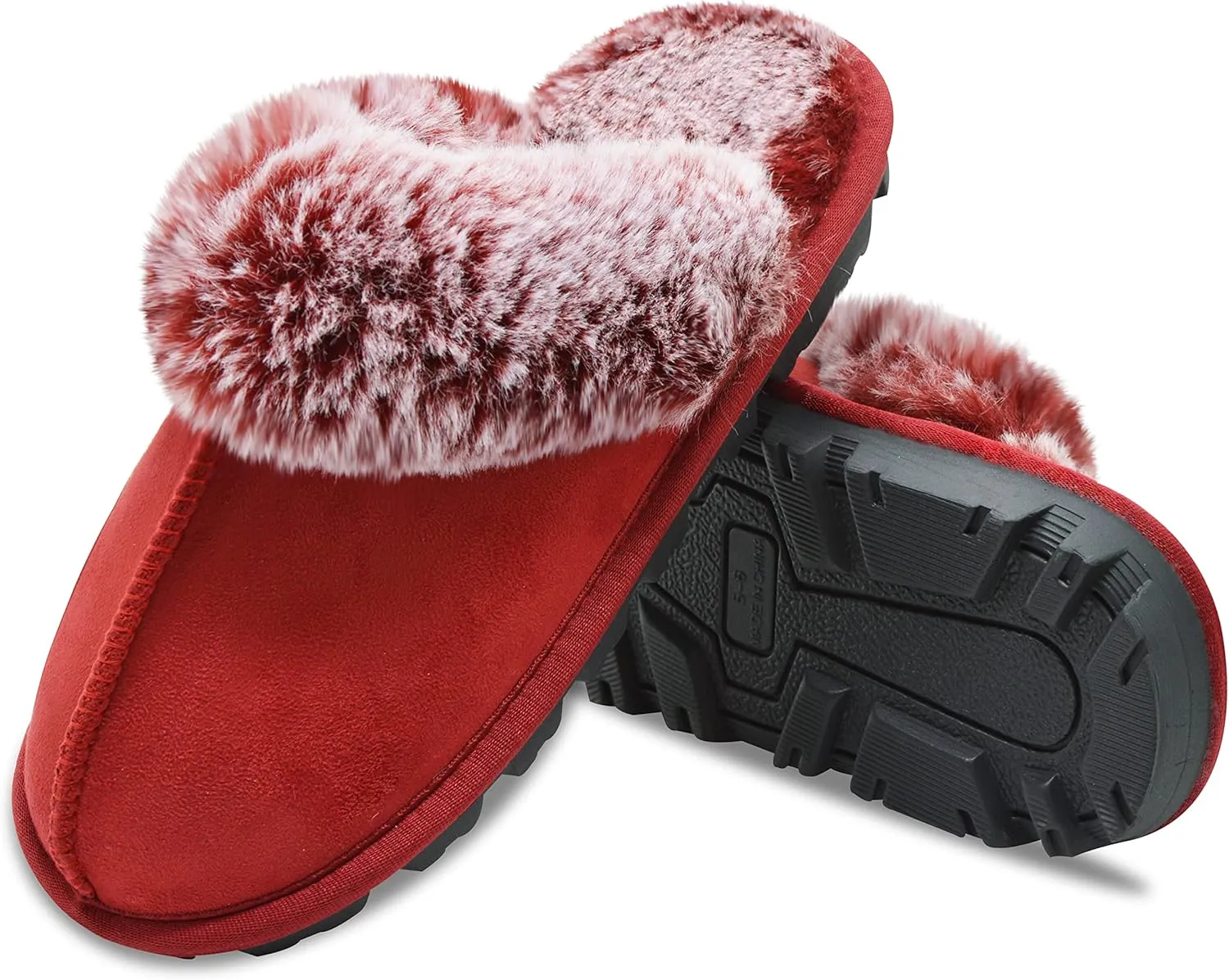 Women's Fuzzy Autumn Winter Plush Purple Solid Faux Fur Slippers