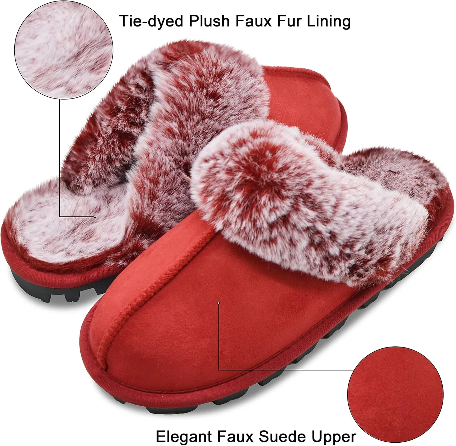 Women's Fuzzy Autumn Winter Plush Purple Solid Faux Fur Slippers