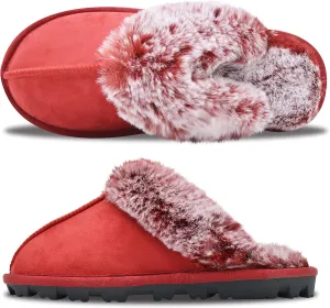 Women's Fuzzy Autumn Winter Plush Purple Solid Faux Fur Slippers