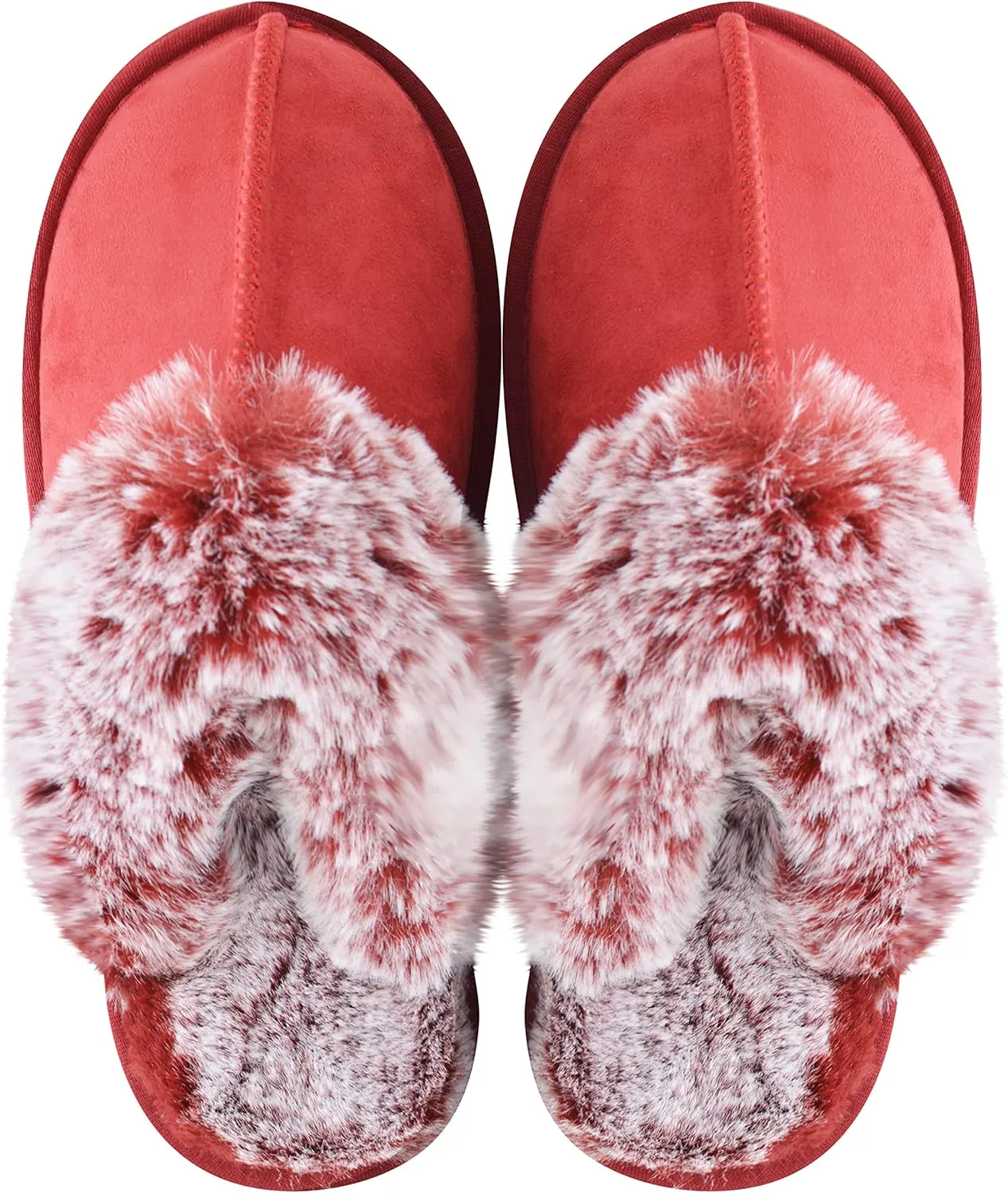 Women's Fuzzy Autumn Winter Plush Purple Solid Faux Fur Slippers