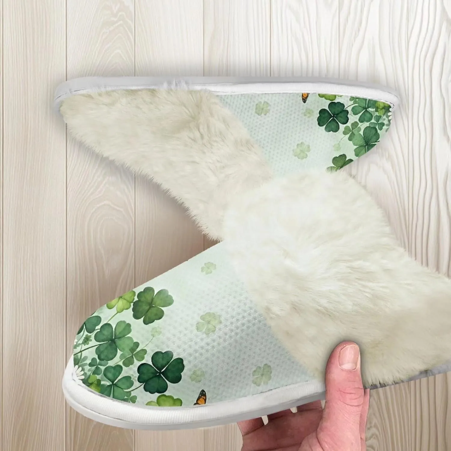Women's Fuzzy Slip-on Slippers Cozy Lightweight House Slippers Non Slip Home Slippers Warm Winter Indoor Bedroom Slippers