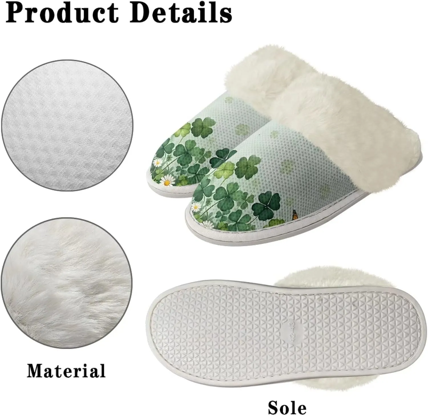 Women's Fuzzy Slip-on Slippers Cozy Lightweight House Slippers Non Slip Home Slippers Warm Winter Indoor Bedroom Slippers