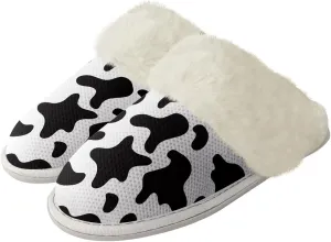 Women's Fuzzy Slippers Casual Slip On Soft Plush House Shoes with Non Skid Sole Comfortable Cotton Slipper Indoor Use for Spa Bath
