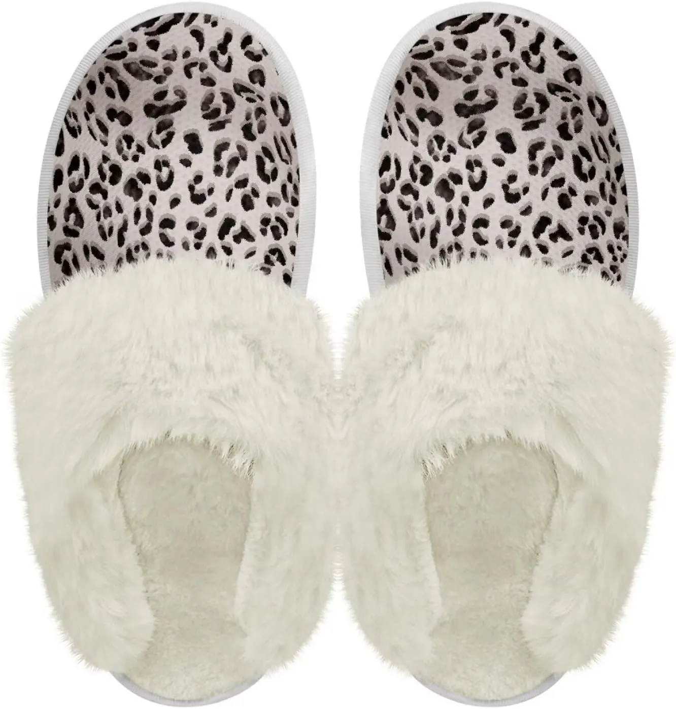 Women's Fuzzy Slippers Casual Slip On Soft Plush House Shoes with Non Skid Sole Comfortable Cotton Slipper Indoor Use for Spa Bath
