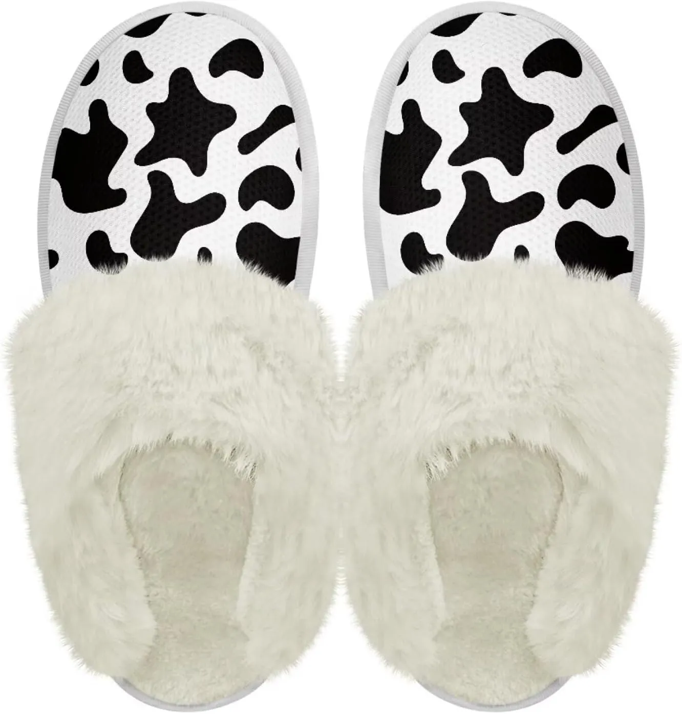Women's Fuzzy Slippers Casual Slip On Soft Plush House Shoes with Non Skid Sole Comfortable Cotton Slipper Indoor Use for Spa Bath